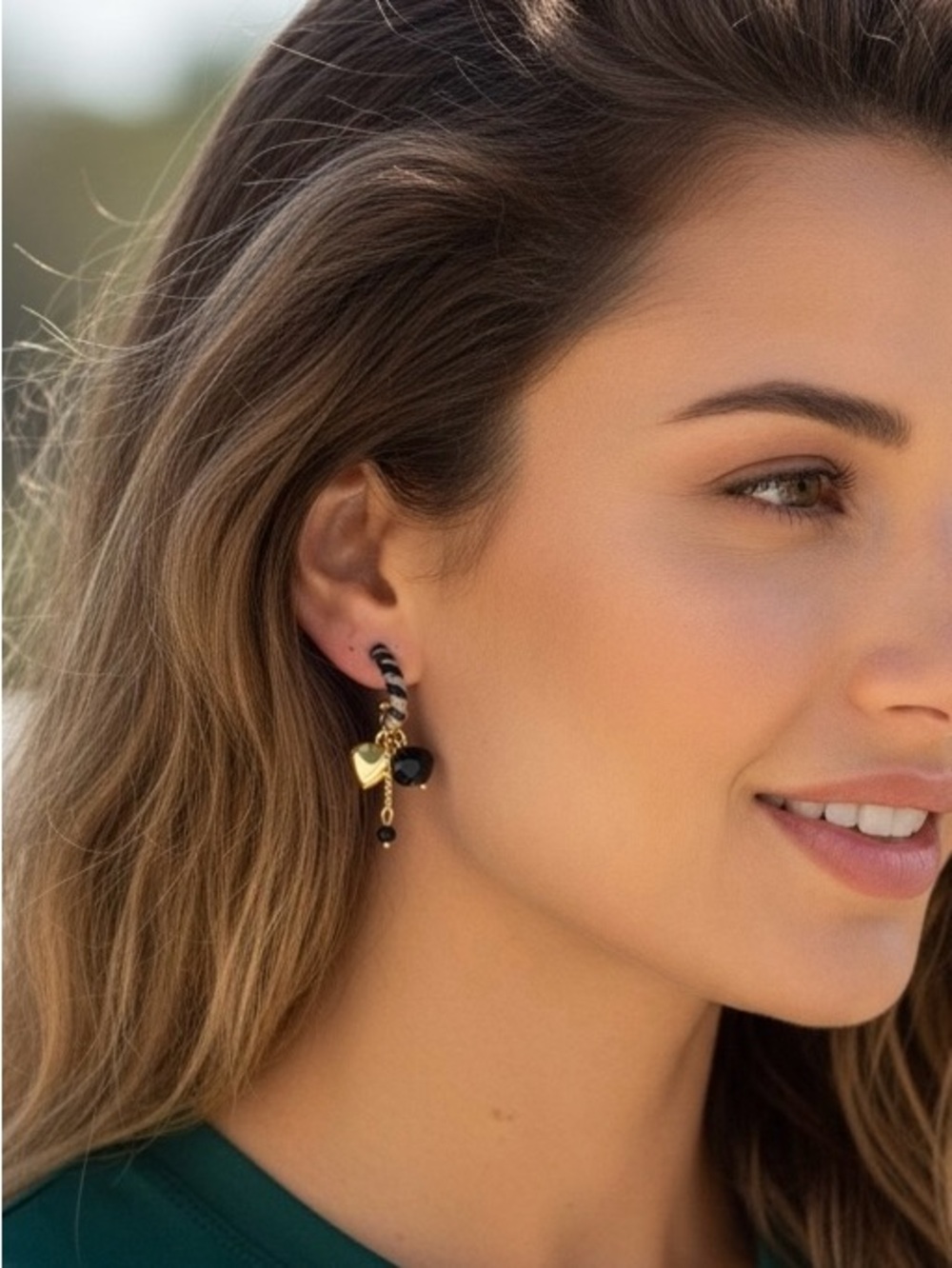 New leopard heart post C style dangle earring~ State Of Fashion